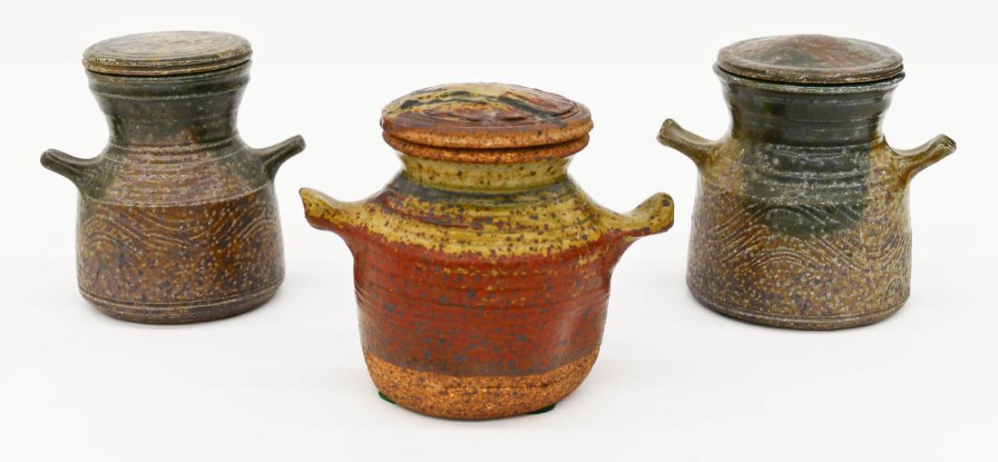 Fred Bauer (b.1937 American) Three Stoneware Jars (1 of 2)