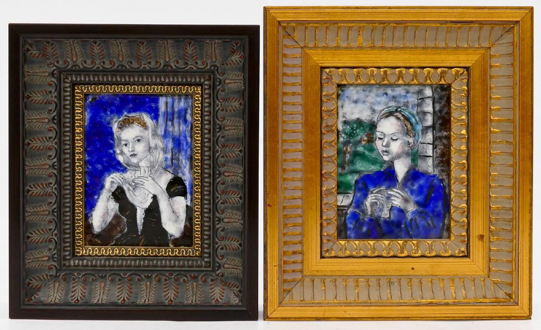 2pc Lisel Salzer (1906-2005 Austrian) Women Portrait (1 of 3)