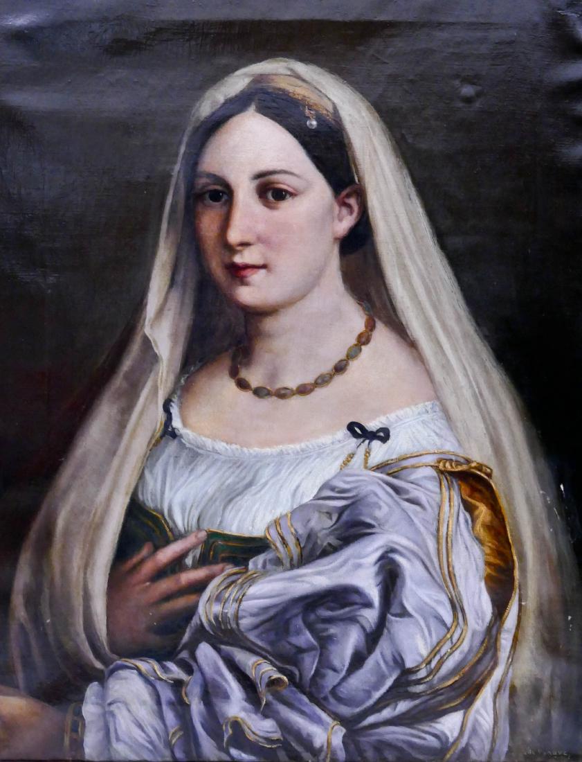 18th Cent. Italian School ''La Velata'' Oil on Canvas (1 of 6)