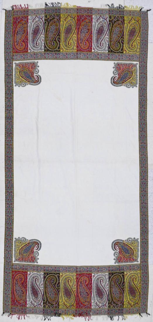 Semi Antique Kashmir Paisley Long Shawl 54''x118''. (1 of 3)