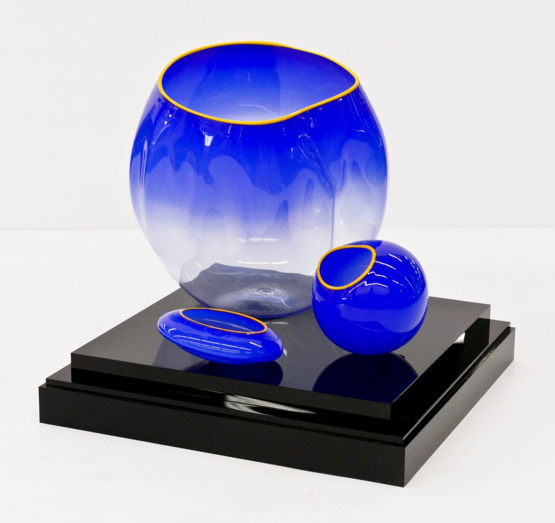 Dale Chihuly (b.1941 Washington) Paris Blue Basket Set (1 of 5)