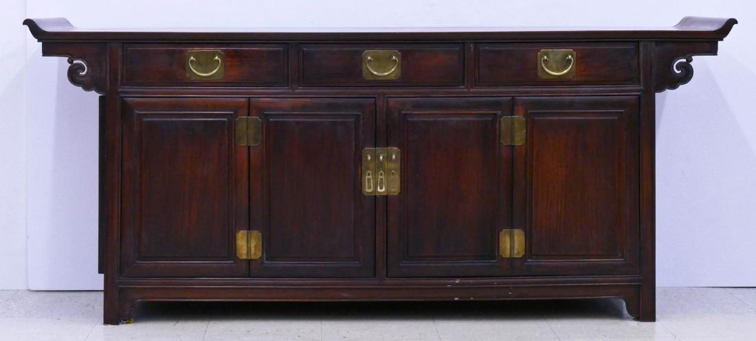 Chinese Rosewood Altar Cabinet 32.5''x74.5''x20''. (1 of 2)