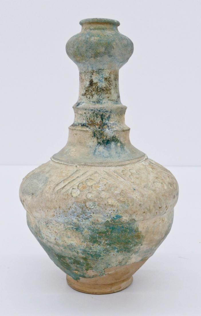 Persian Fritware Turquoise Glazed Bottle Vase (1 of 5)
