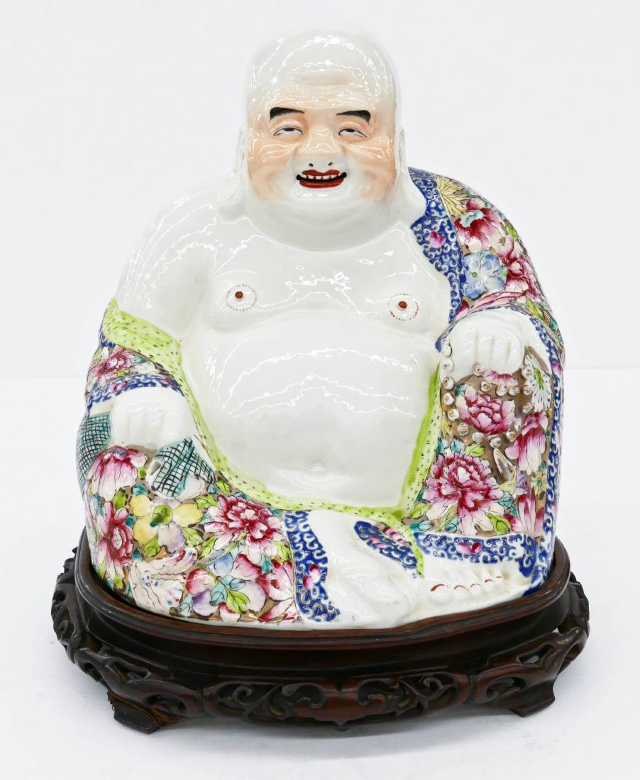 Impressive Chinese Republic Porcelain Buddha on Stand (1 of 6)
