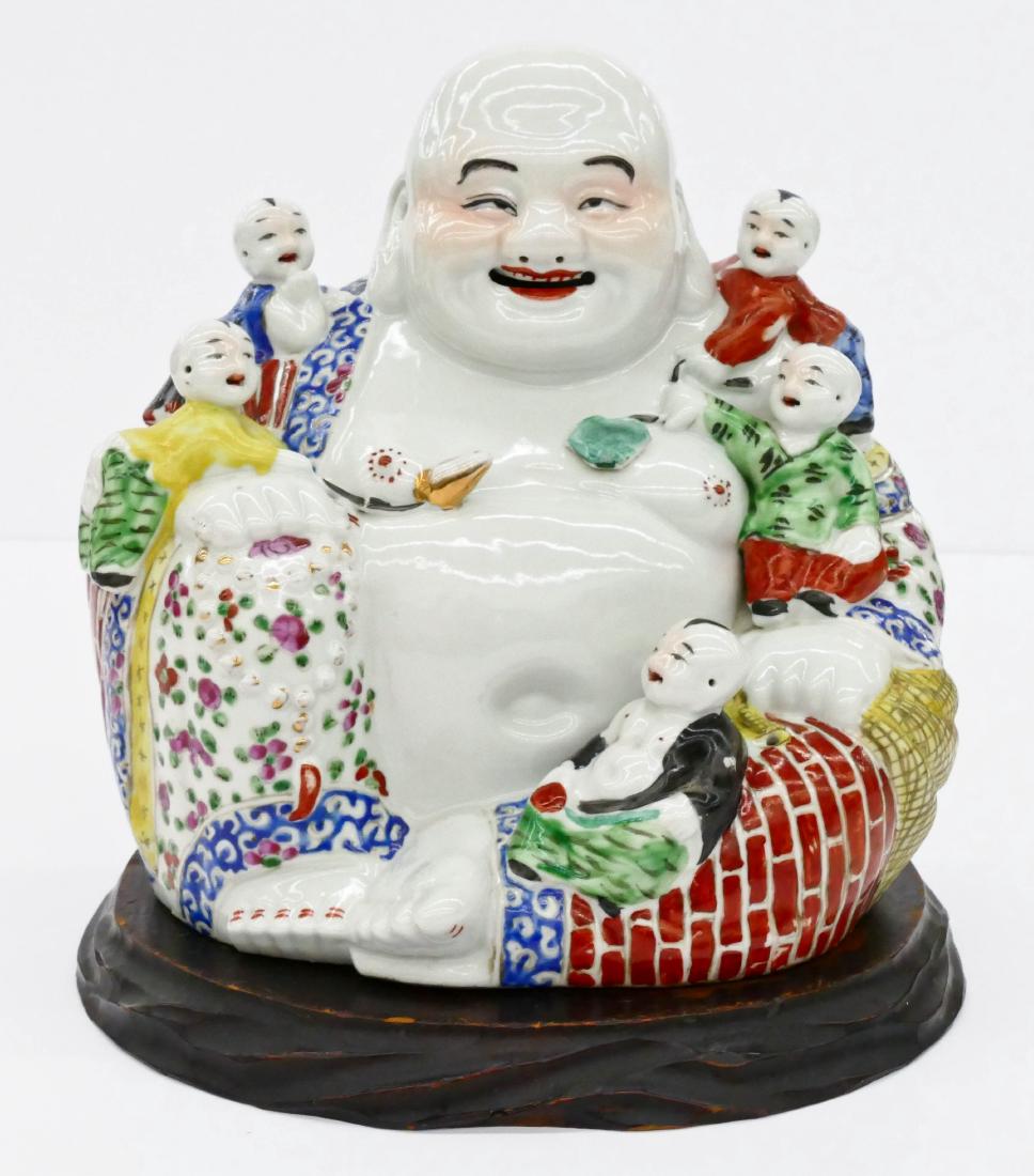 Chinese Republic Laughing Buddha with Children (1 of 4)