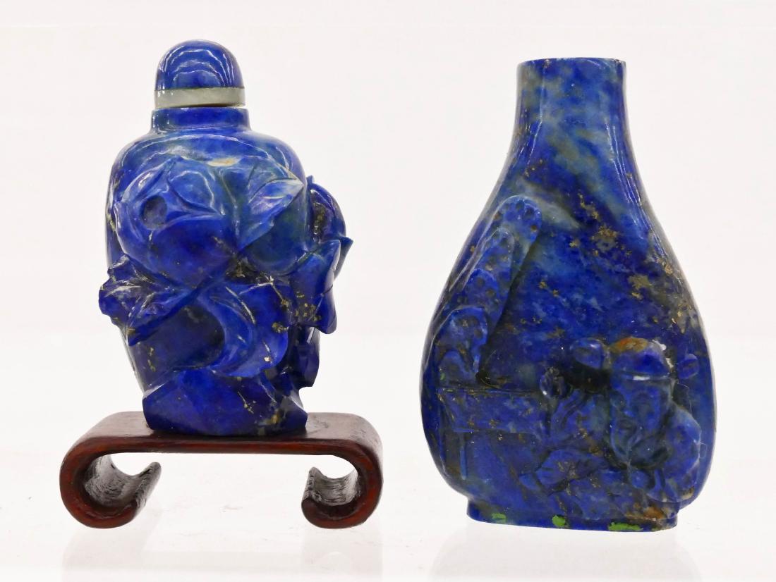 2pc Chinese Lapis Snuff Bottles. Includes a relief (1 of 2)