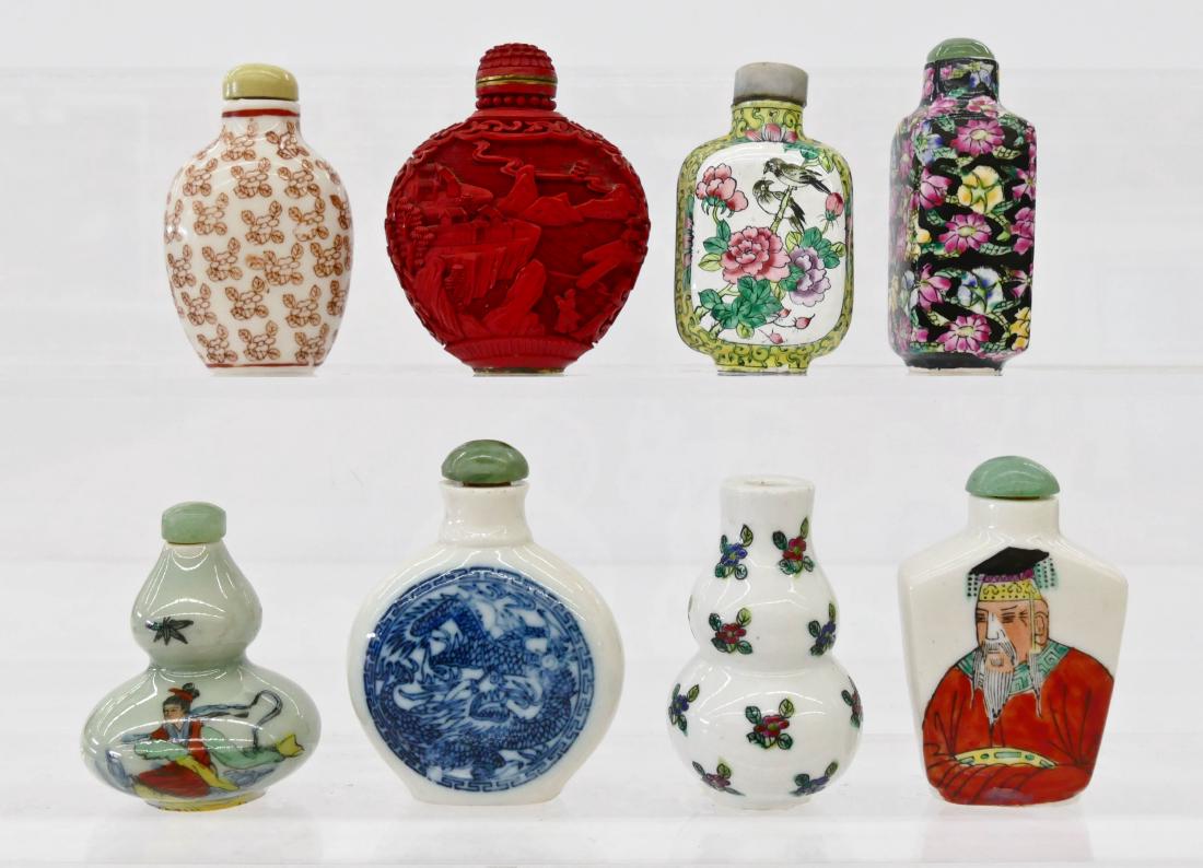 8pc Chinese Snuff Bottle Collection. sizes range from (1 of 2)