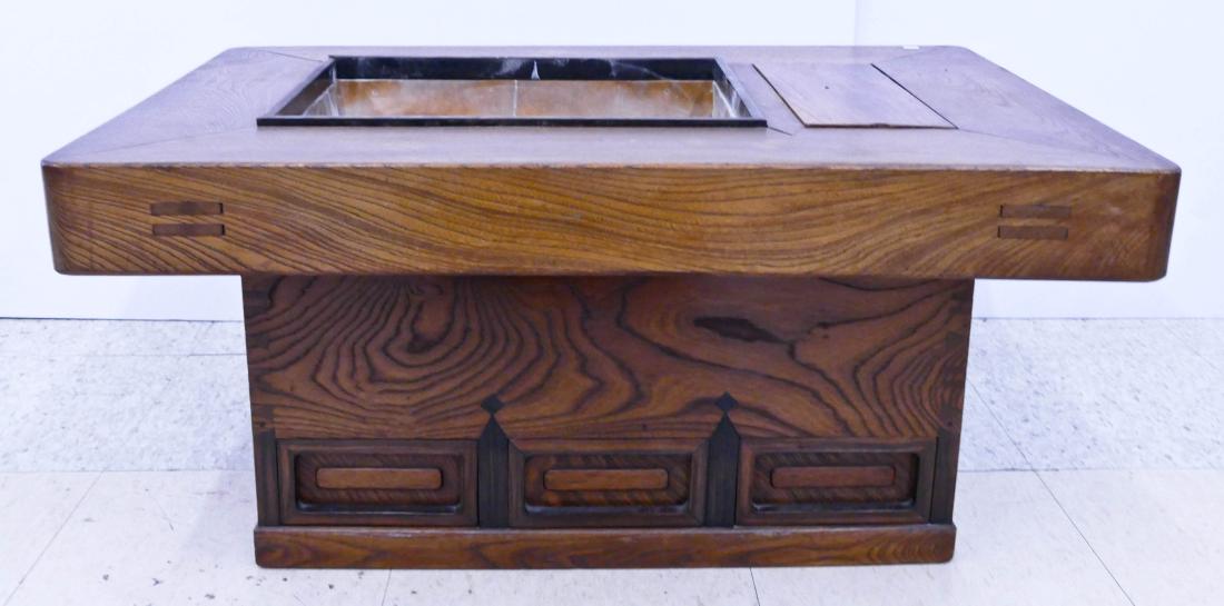 Japanese Wood Hibachi 15''x31.5''x22.5''. Copper lined (1 of 1)