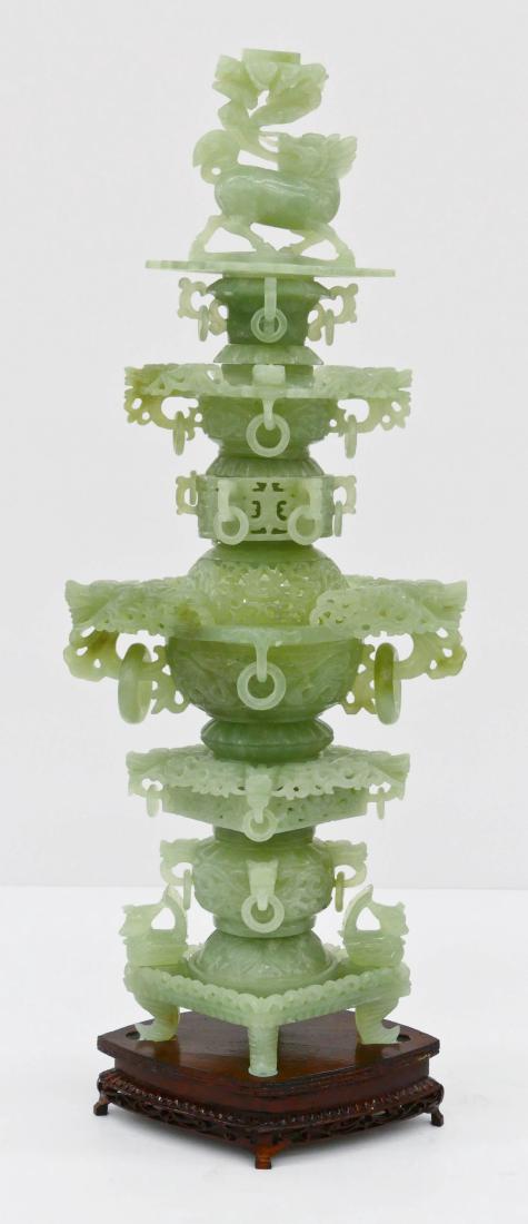 Impressive Chinese Serpentine Jade Dragon Censer on (1 of 3)