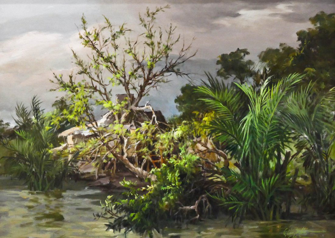 Gabriel Custodio (b.1912 Philippines) Landscape with (1 of 3)