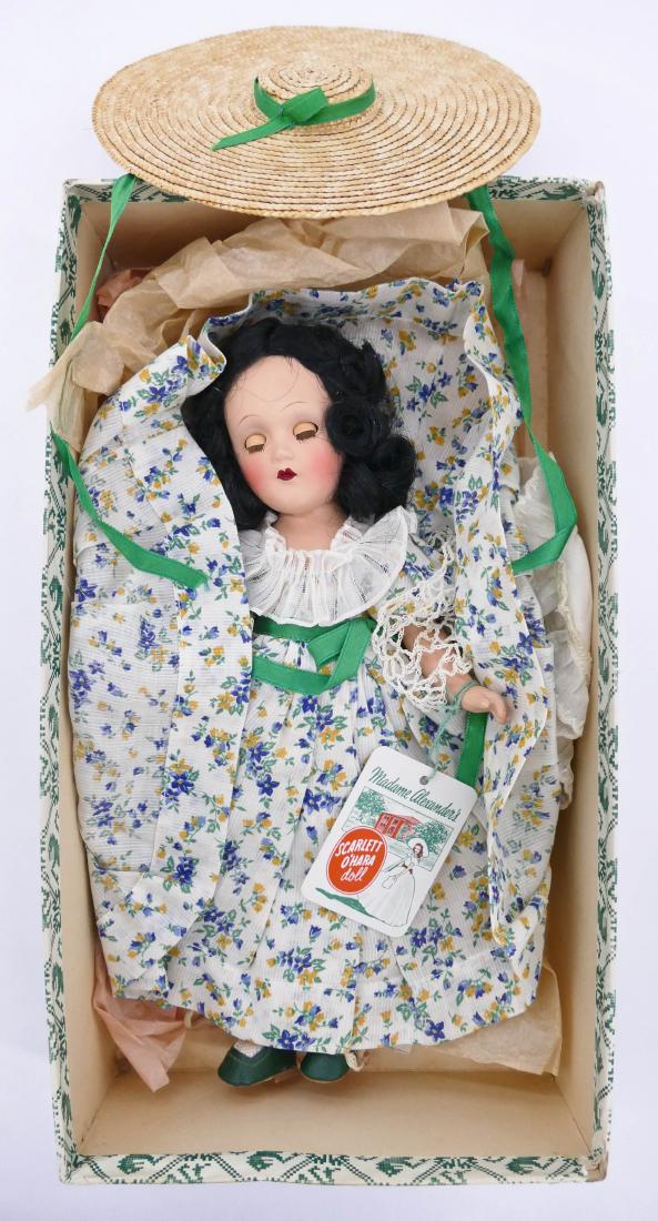 1930's Madame Alexander Scarlett O'Hara Doll in Box: 1930's Madame Alexander Scarlett O'Hara Doll in Box 12''. Near mint Gone with the Wind doll with original hang tag and box. Taped corners to box top.
