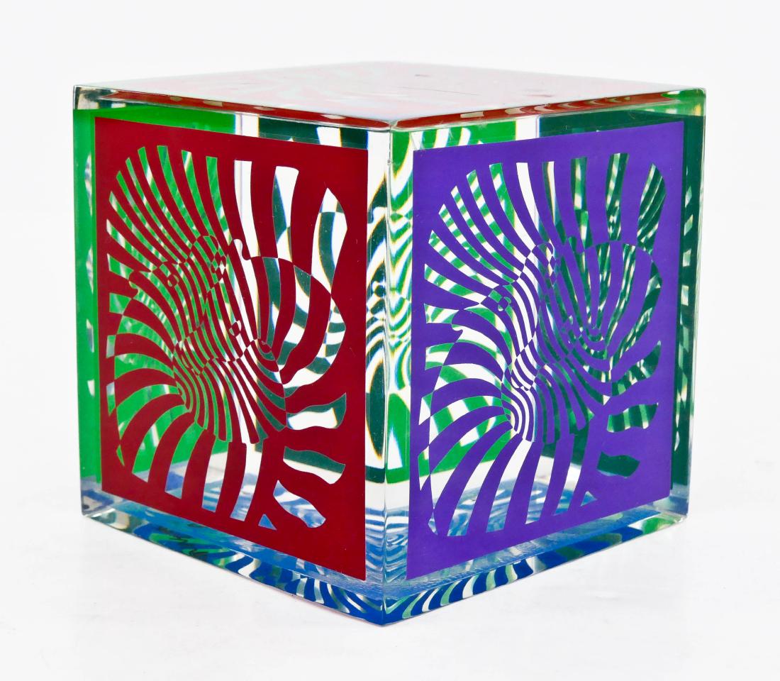 Victor Vasarely (1906-1997 Hungarian) Zebra Cube 1980 (1 of 3)