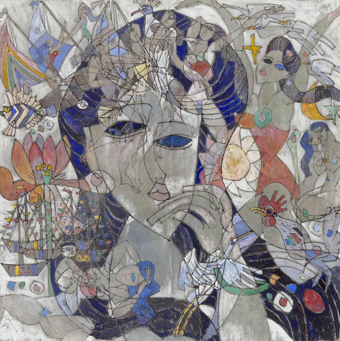 Tiefeng Jiang (b.1938 Chinese) Woman Portrait 1987 (1 of 2)