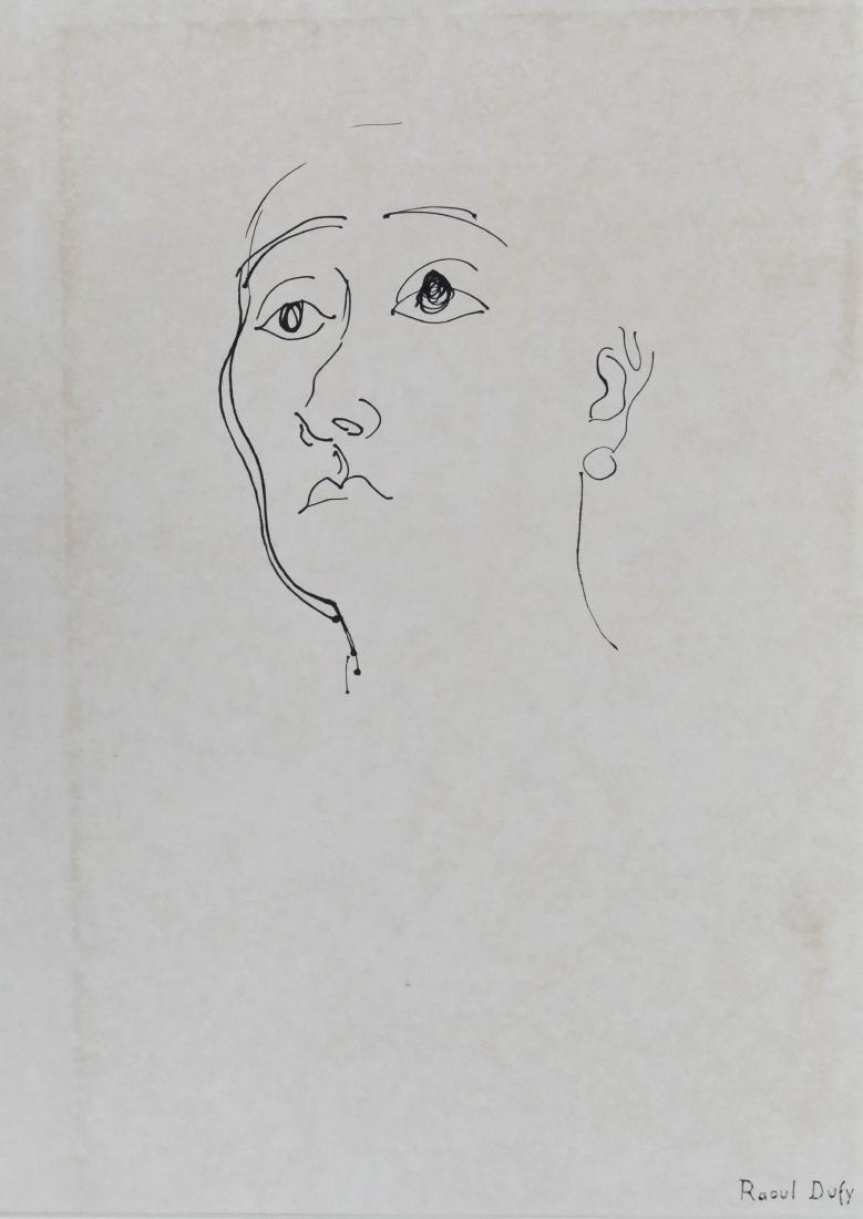 Raoul Dufy (1877-1953 French) Portrait Drawing Ink on (1 of 3)