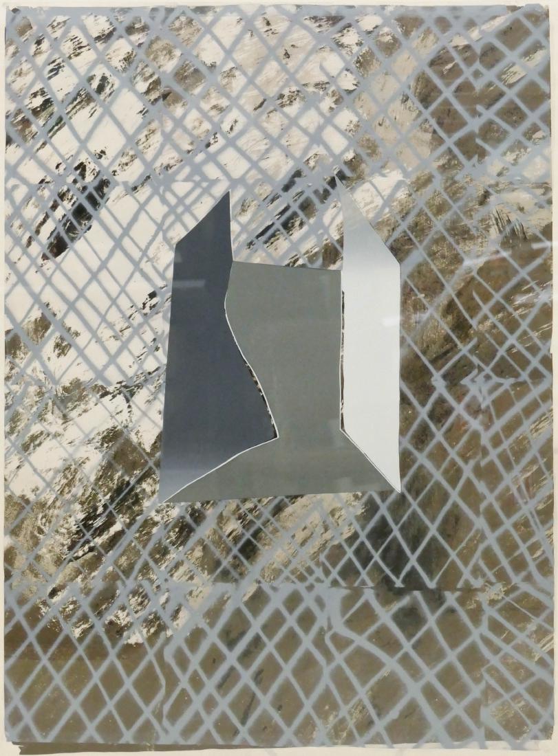 John Walker (b.1939 British) ''VII'' 1965-73 Abstract: John Walker (b.1939 British) ''VII'' 1965-73 Abstract Lithograph in Colors 61''x45.5'' Sight. Pencil signed and numbered 13 of 18 edition lower margin. Framed 62''x46.5''. Light toning with some faint