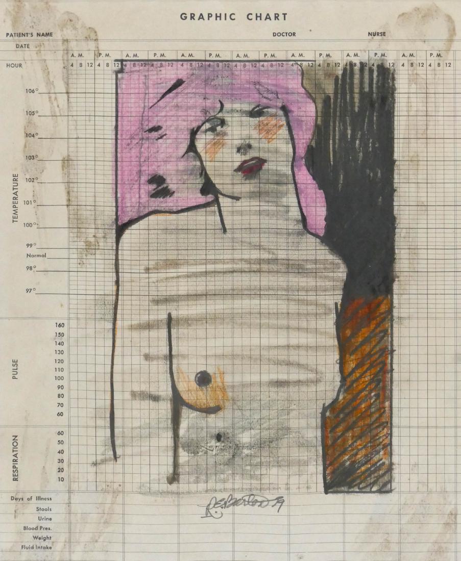 Rick Bartow (1946-2016 Oregon) Untitled Figure 1979 (1 of 2)