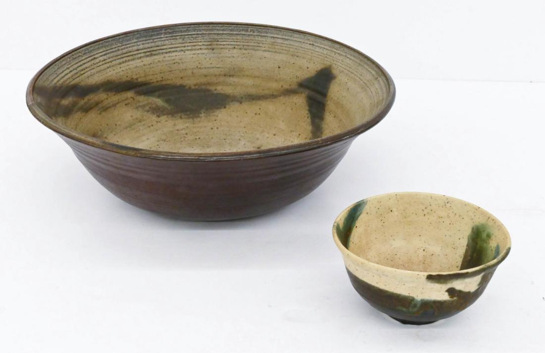 2pc Toshiko Takaezu (1922-2011 American) Large Bowl & (1 of 3)