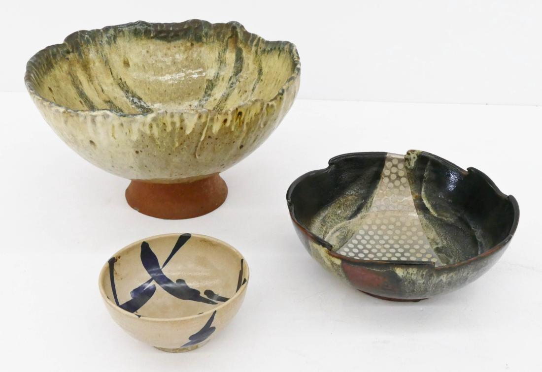 3pc Mutsuo Yanagihara (b.1934 Japanese) Bowls Glazed (1 of 2)