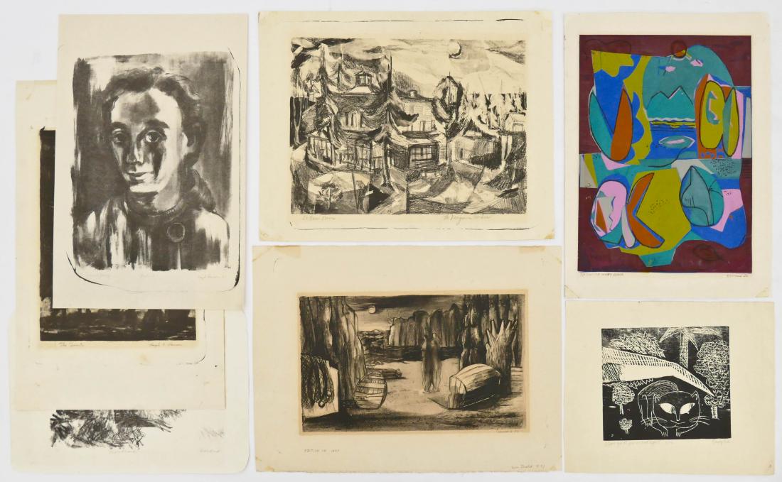 7pc Oregon Artists Modern Lithographs. Includes works (1 of 2)