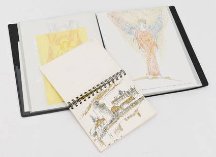 Richard Faralla (1916-1996 California) Two Sketchbooks: Richard Faralla (1916-1996 California) Two Sketchbooks 1992 & 1994 Ink on Paper. Includes an album of thirty-four colored ink drawings ranging in size from 6''x4'' to 8''x11''. Also a book ''Variation