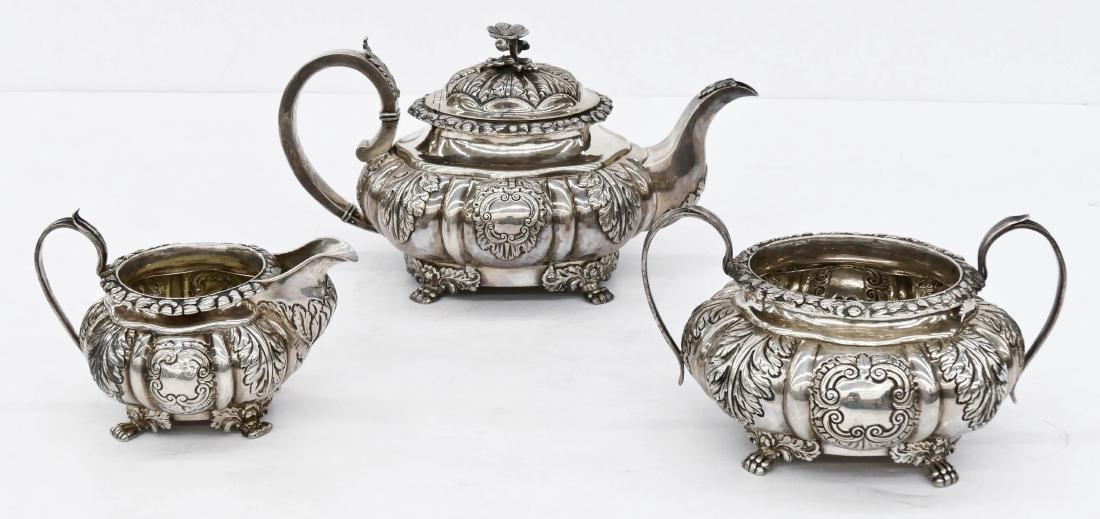 George IV Repousse Irish Sterling Tea Service by (1 of 3)