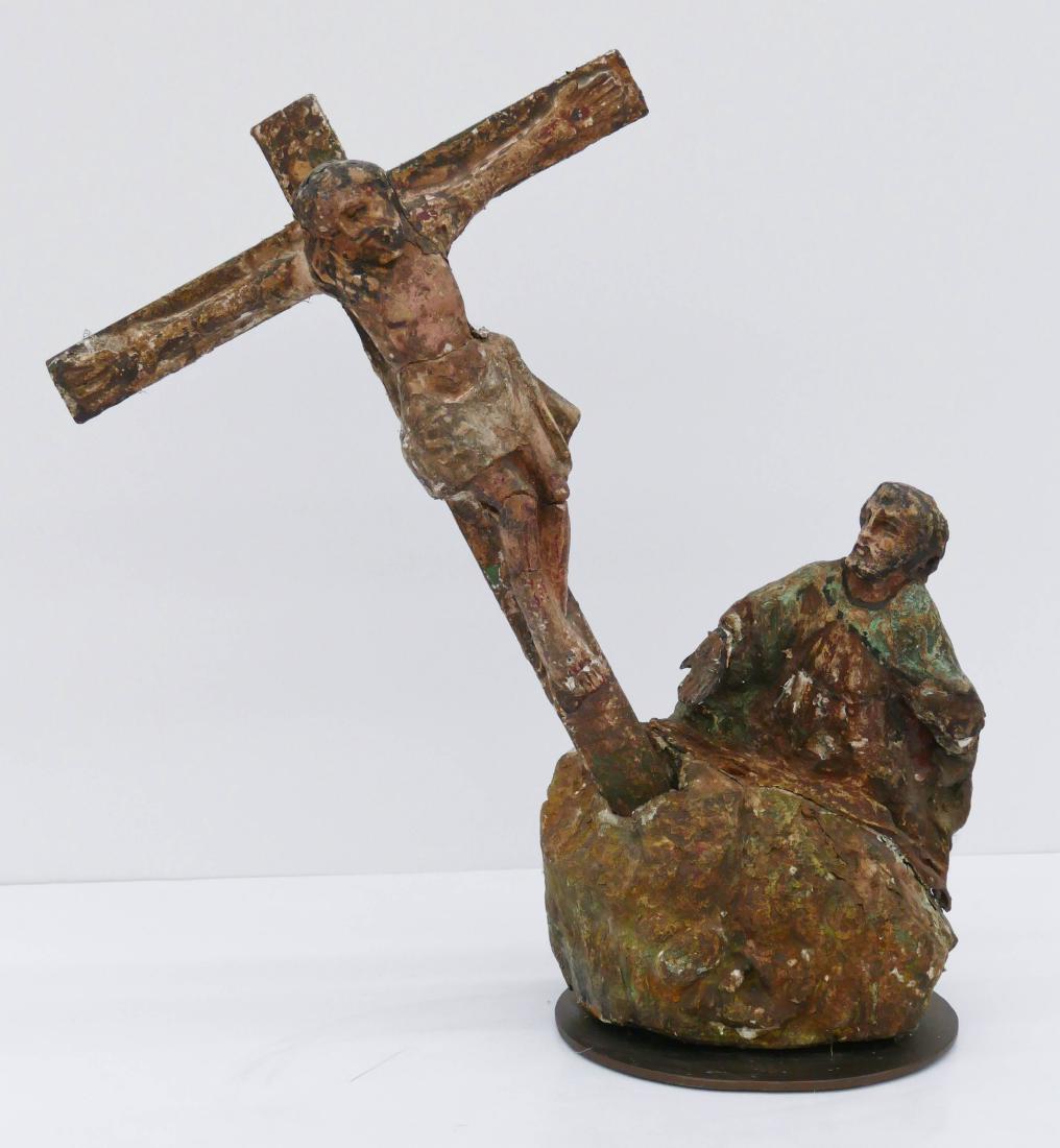 Large Spanish Crucifixion Polychrome Santos Figure (1 of 3)