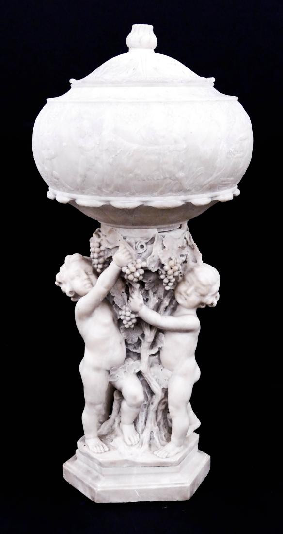 Ornate Italian Putti Figural Alabaster Lamp (1 of 3)