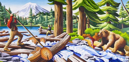 Weyerhaeuser Northwest Mural Painting By Mark Evans C Nov 30