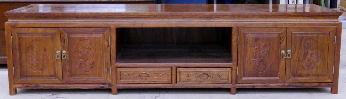 Chinese Rosewood Low Cabinet 20''x78''x21.5''. A long (1 of 5)