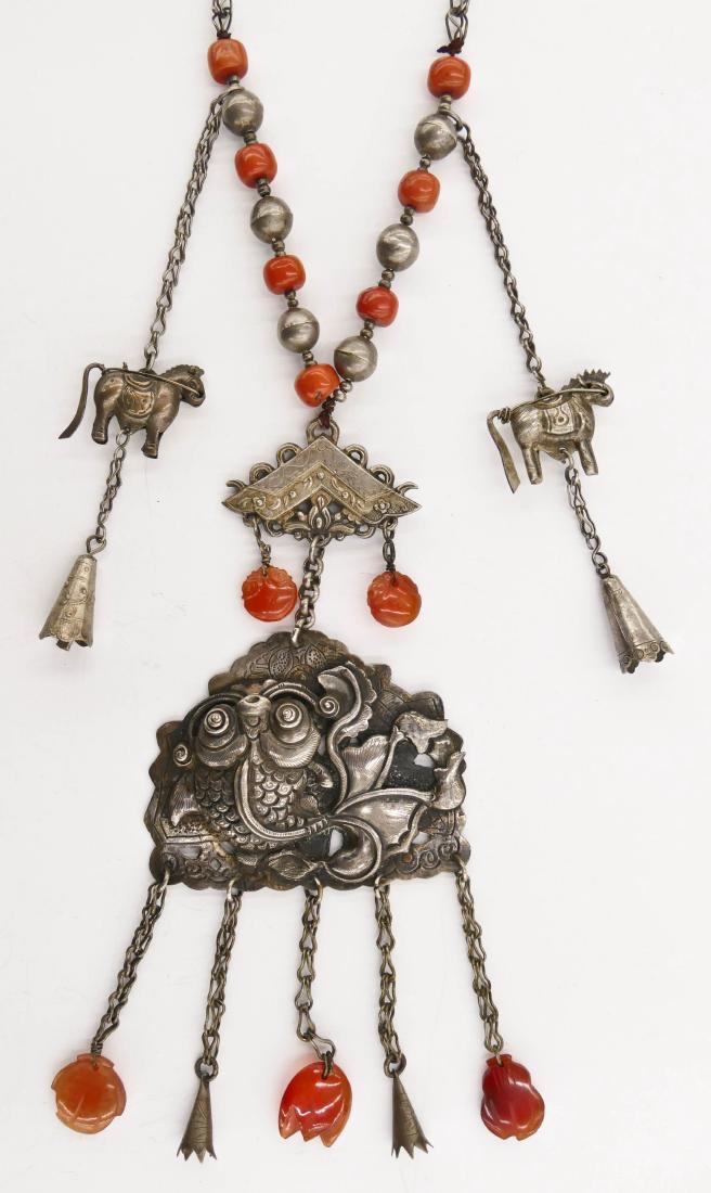 Chinese Silver Goldfish Toggle Necklace. Includes an (1 of 3)