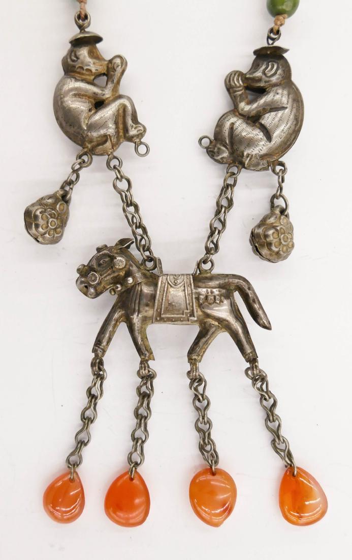 Chinese Silver Horse & Monkey Toggle Necklace. Figural (1 of 3)