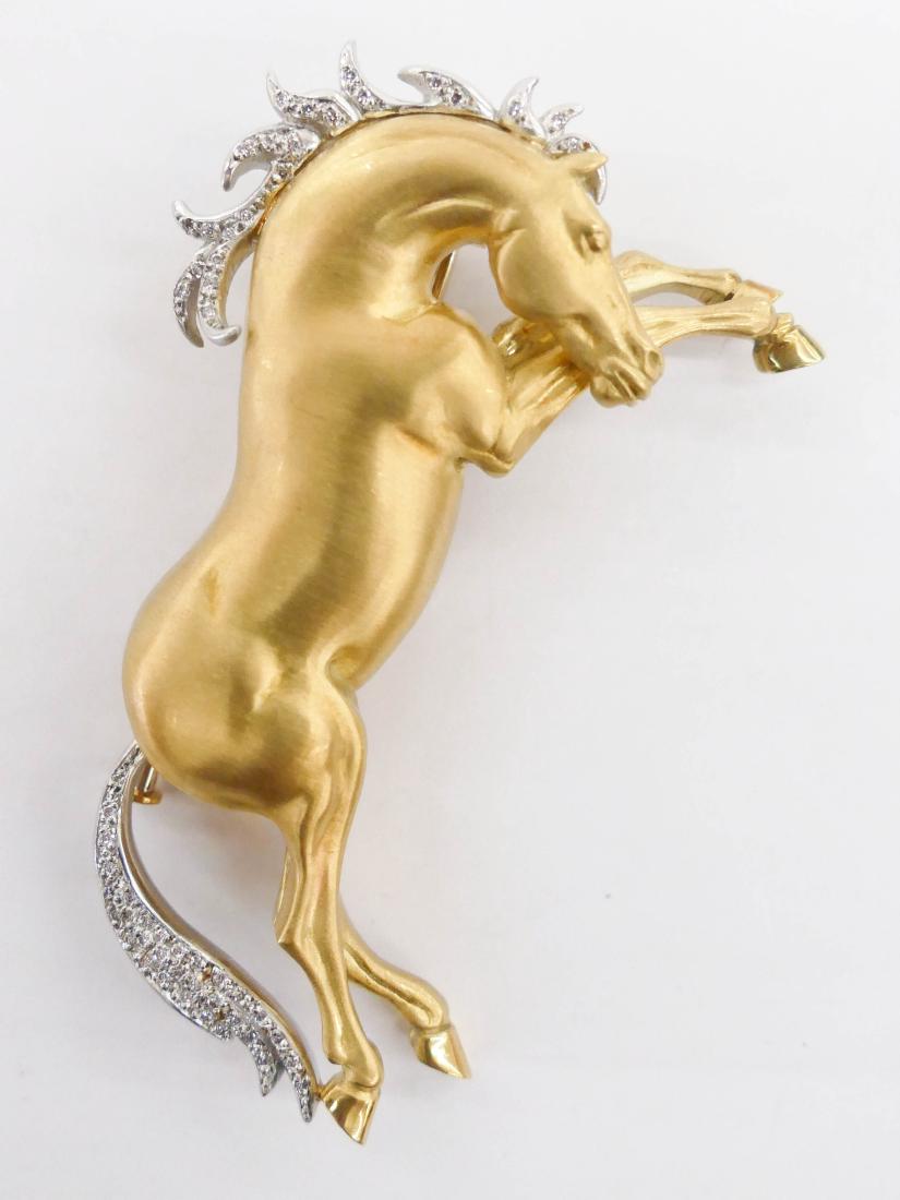 Albert Lipten 18k Horse Brooch 2.75''x1.75''. A lady's (1 of 4)