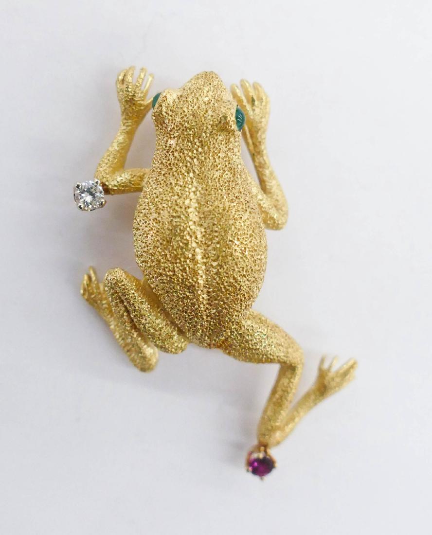 Tiffany 18k Frog Brooch 1.75''x1''. A lady's eighteen (1 of 5)