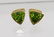 Pair Men's 16ctw Peridot Gold Cufflinks .5'' Diameter