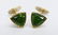 Pair Men's 16ctw Peridot Gold Cufflinks .5'' Diameter - 2