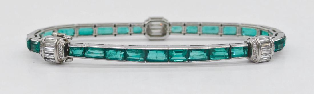 Art Deco Lady's Emerald & Diamond Platinum Bracelet (1 of 7)