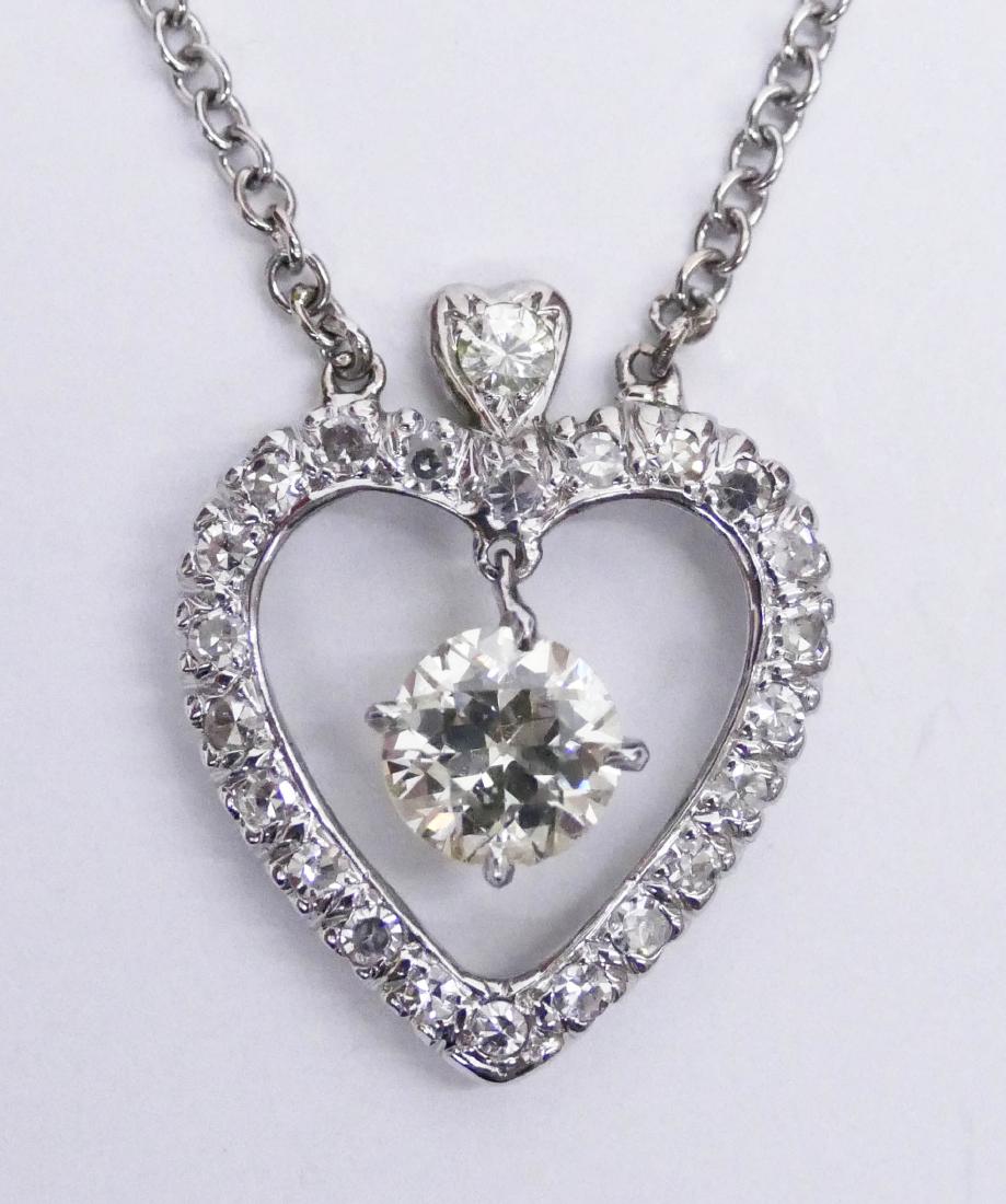 Lady's 2.39ctw Diamond Heart Pendant Necklace 24''. (1 of 5)