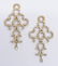 Pair Lady's 18k Diamond Earring Dangles 2''x1'' Each.