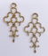 Pair Lady's 18k Diamond Earring Dangles 2''x1'' Each. - 2