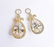 Pair JJF Lady's 18k Diamond & Rock Crystal Earring