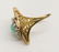 Edwardian Lady's 14k Turquoise & Pearl Ring Size 7. - 2