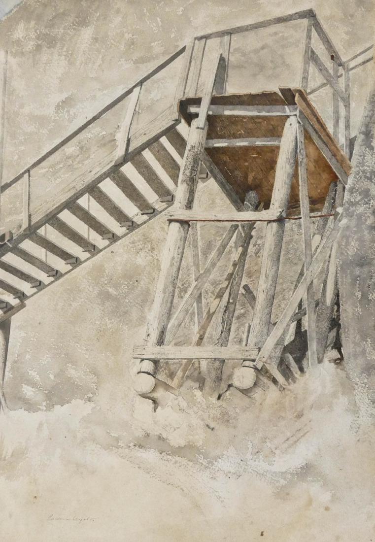 Attributed to Andrew Wyeth (1917-2009 American) Wooden (1 of 7)