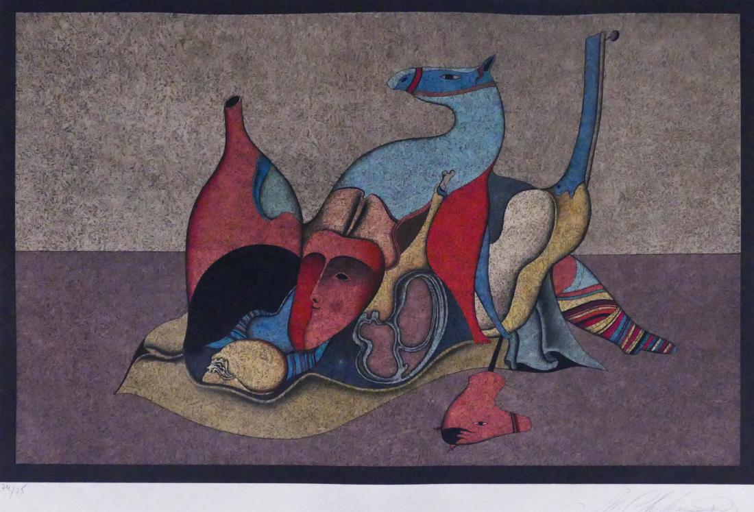 Mihail Chemiakin (b.1943 Russian) Still Life with Horse (1 of 3)