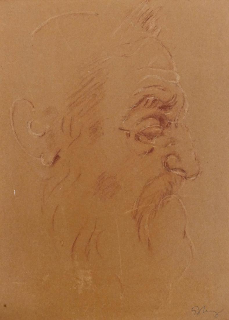Mark Tobey (1890-1976 Washington) Male Portrait Drawing (1 of 3)