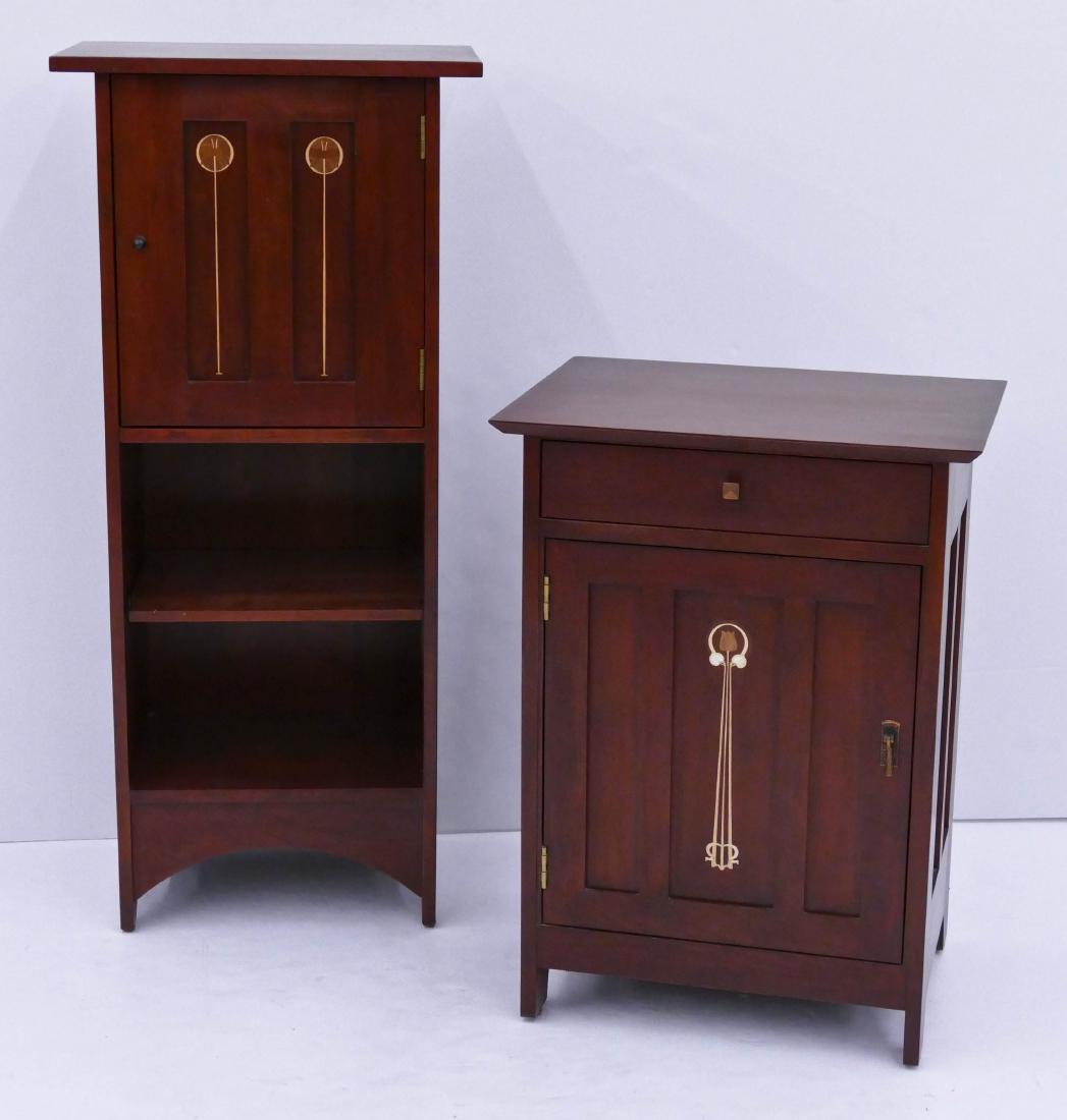 2pc Contemporary Stickley Marquetry Inlaid Small (1 of 3)