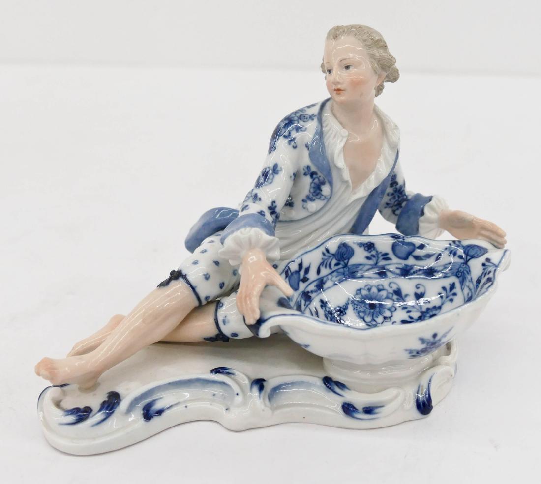 Meissen Reclining Male Figural Porcelain Salt Dish (1 of 3)