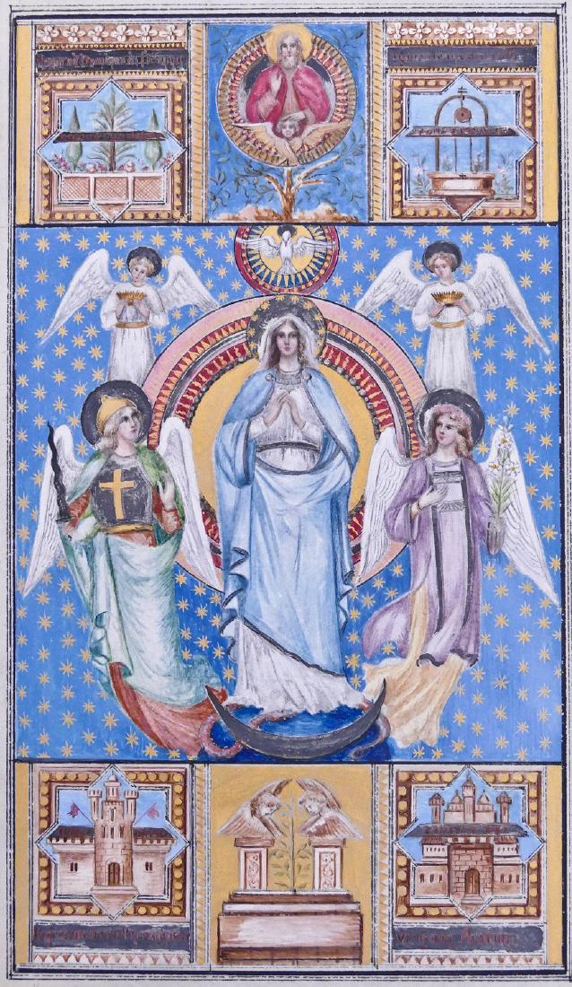 Fine Religious Illuminated Manuscript Page on Vellum (1 of 2)