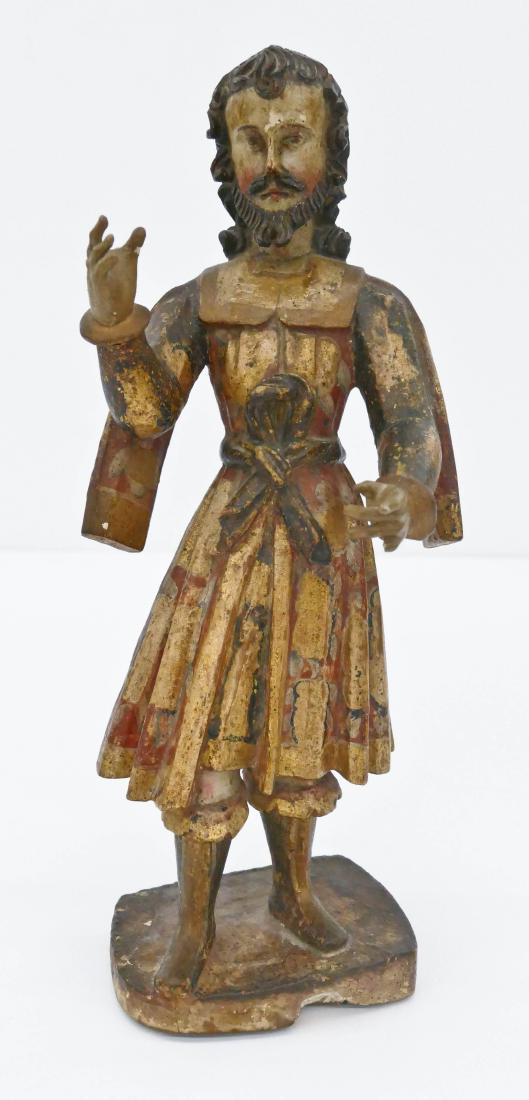 Fine Spanish Colonial Parcel Gilt & Polychrome Santos (1 of 5)