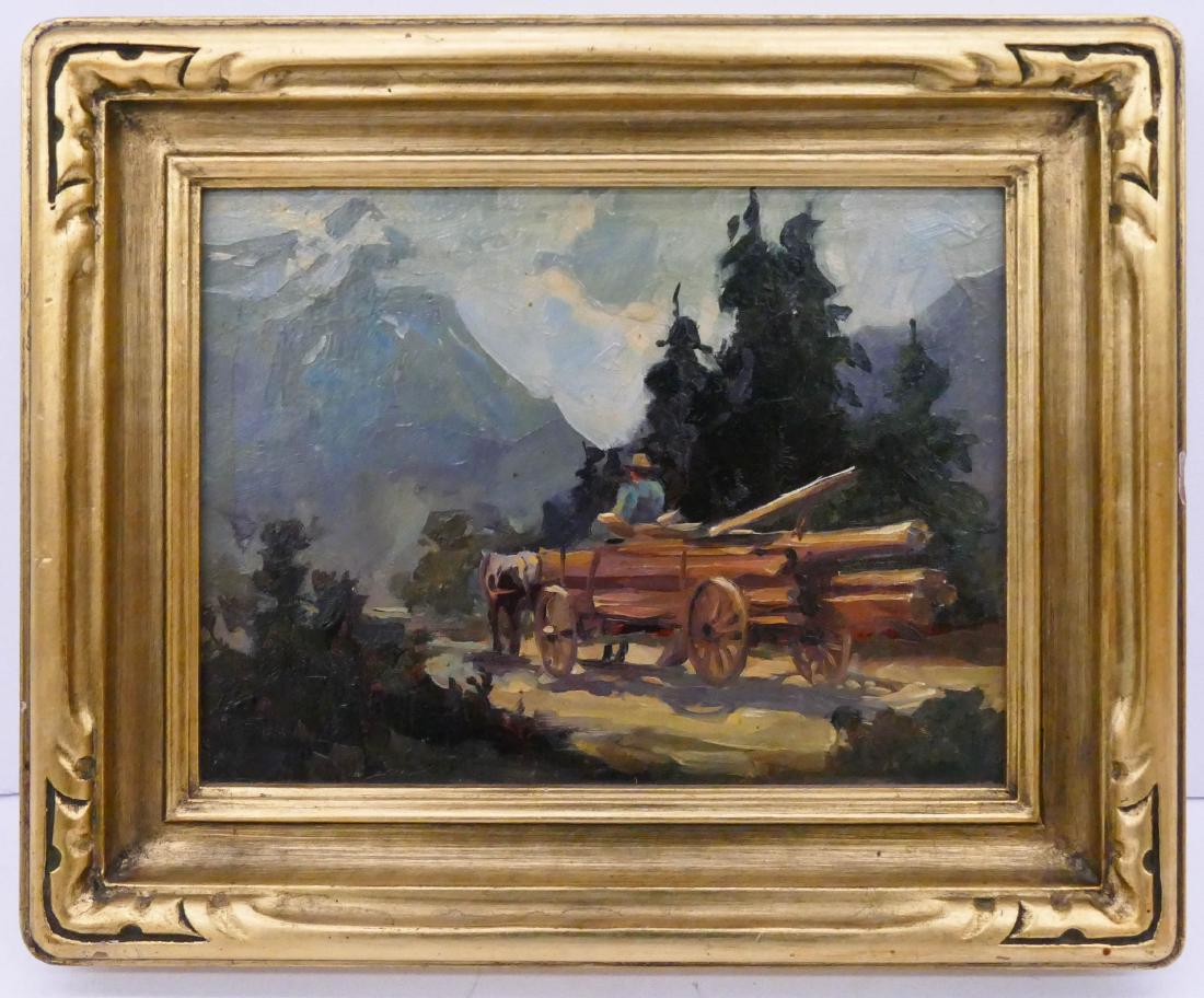 Merlin Enabnit (1903-1979 Washington) ''Log Haulin, Mt. (1 of 3)