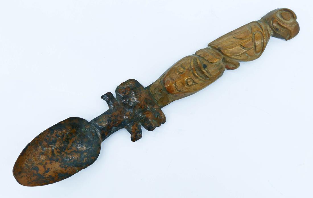 Antique Northwest Coast Totemic Spoon 11.5''x2''. An (1 of 3)